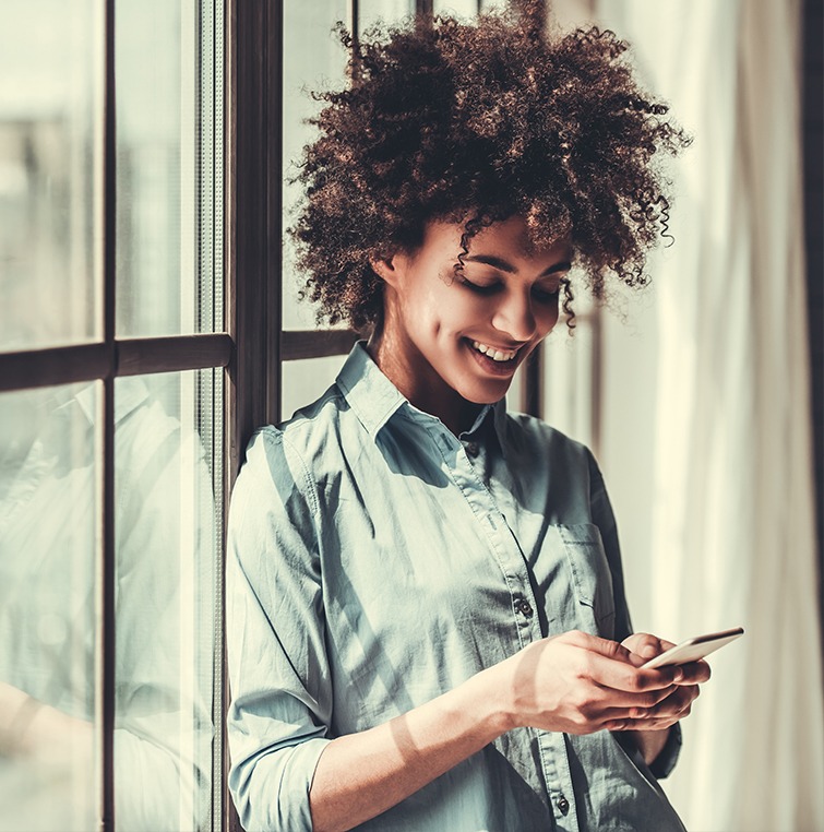 Beautiful Afro American Girl In Casual Clothes